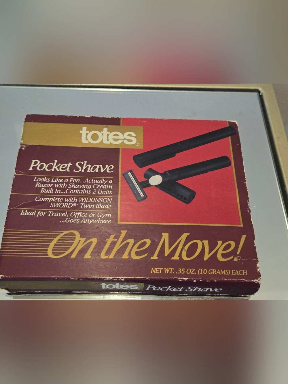 VTG 1990s Totes Pocket Shave On the Move Pen Travel Razor Shaving Cream NOS Seal